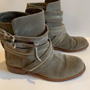 Vince Camino Suede Gray Boot w/ Zipper Design 6.5
